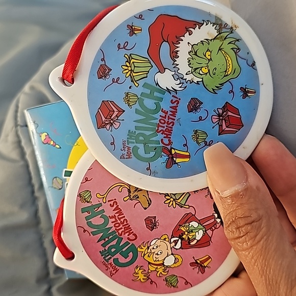 Two Dr Seuss How the Grinch Stole Christmas Ornaments Vintage 2000 - Picture 3 of 6